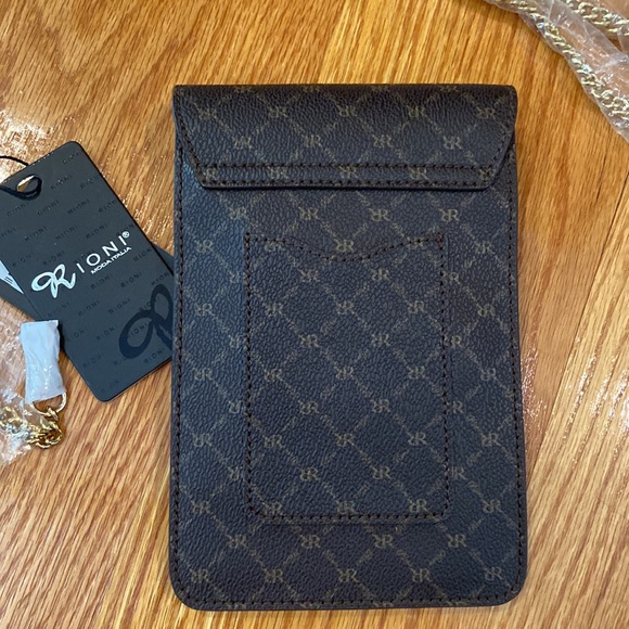 Rioni Moda Italia Dark Brown Crossbody Bag with Chain Strap New! - Picture 2 of 6